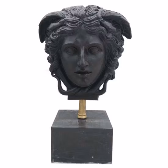 Greek Mythology Figure Statue Lost Wax Cast Bronze Medusa The Gorgon Head Bust Statue