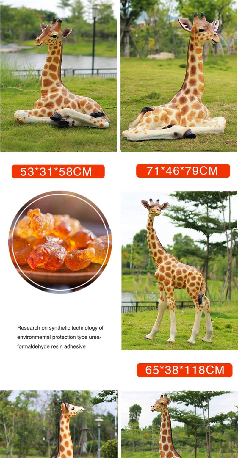 Amusement Park Decoration Life Size Fibre Glass Safari Animal Elephant Giraffe Zebra Statue for Sale