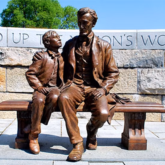 Statua di Abraham Lincoln Statua di Julia Davis Park Scultura in bronzo Figura famosa