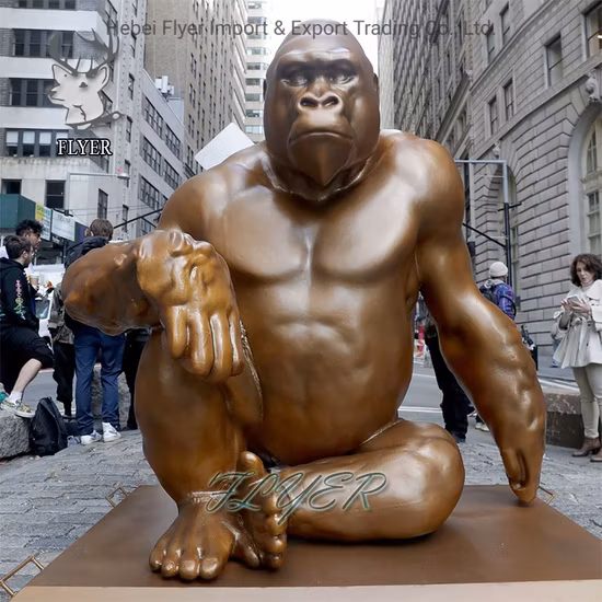 Grande statua di gorilla in bronzo per esterni, statua in bronzo a cera persa di Custom Procured
