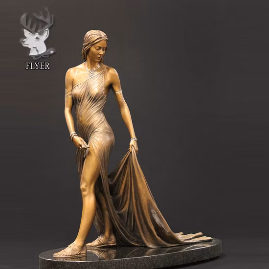 Decorazione da giardino Figurina in metallo Scultura da donna Statua da donna sexy in bronzo fuso a cera persa